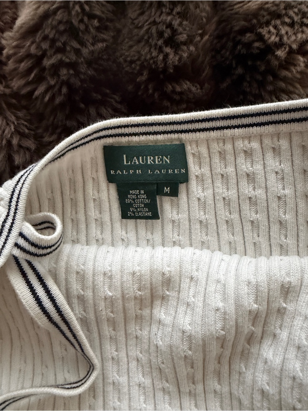 Ralph Lauren White Cotton Cable-Knit Tank Top - Picture 3 of 3